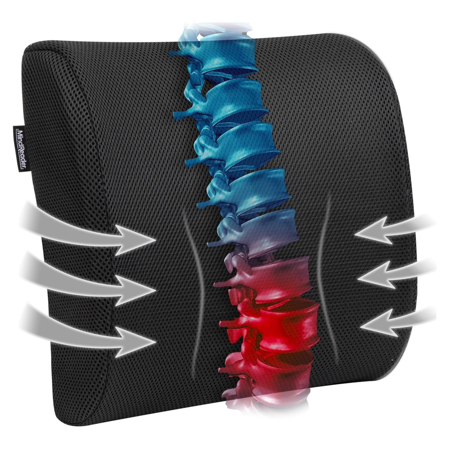 Cojín Lumbar Mind Reader Espuma Viscoelástica Negro