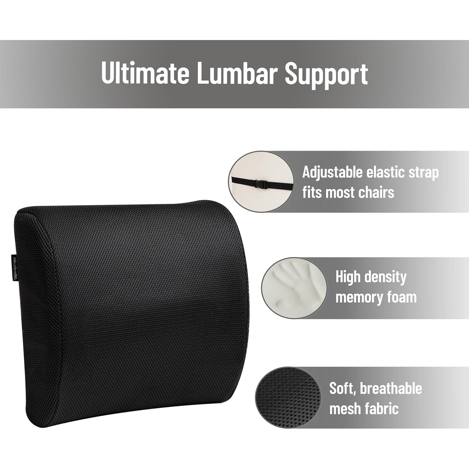 Cojín Lumbar Mind Reader Espuma Viscoelástica Negro