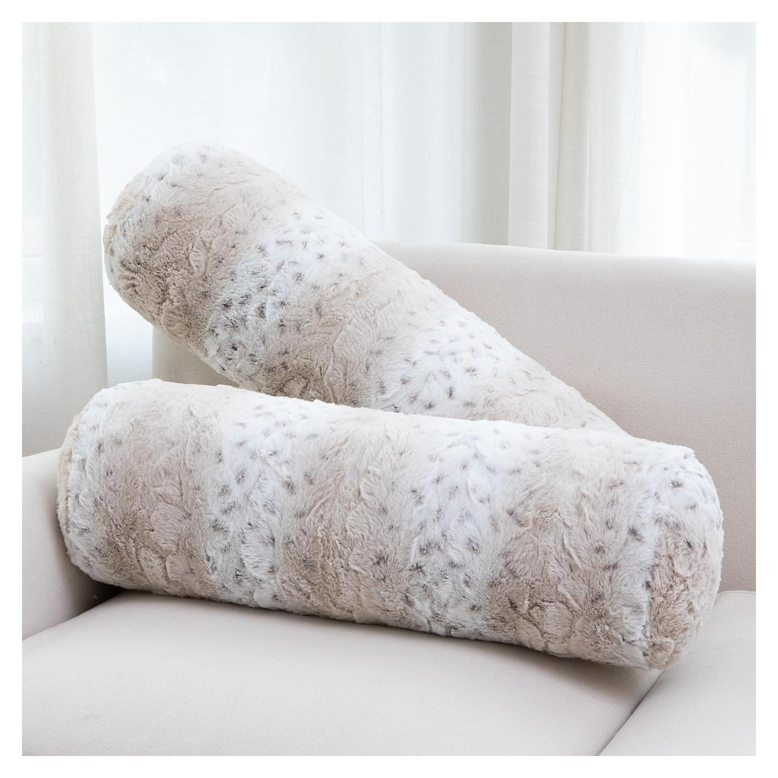 Cojines Cilíndricos Cheer Collection Piel Sintética 20x60 cm 2pk