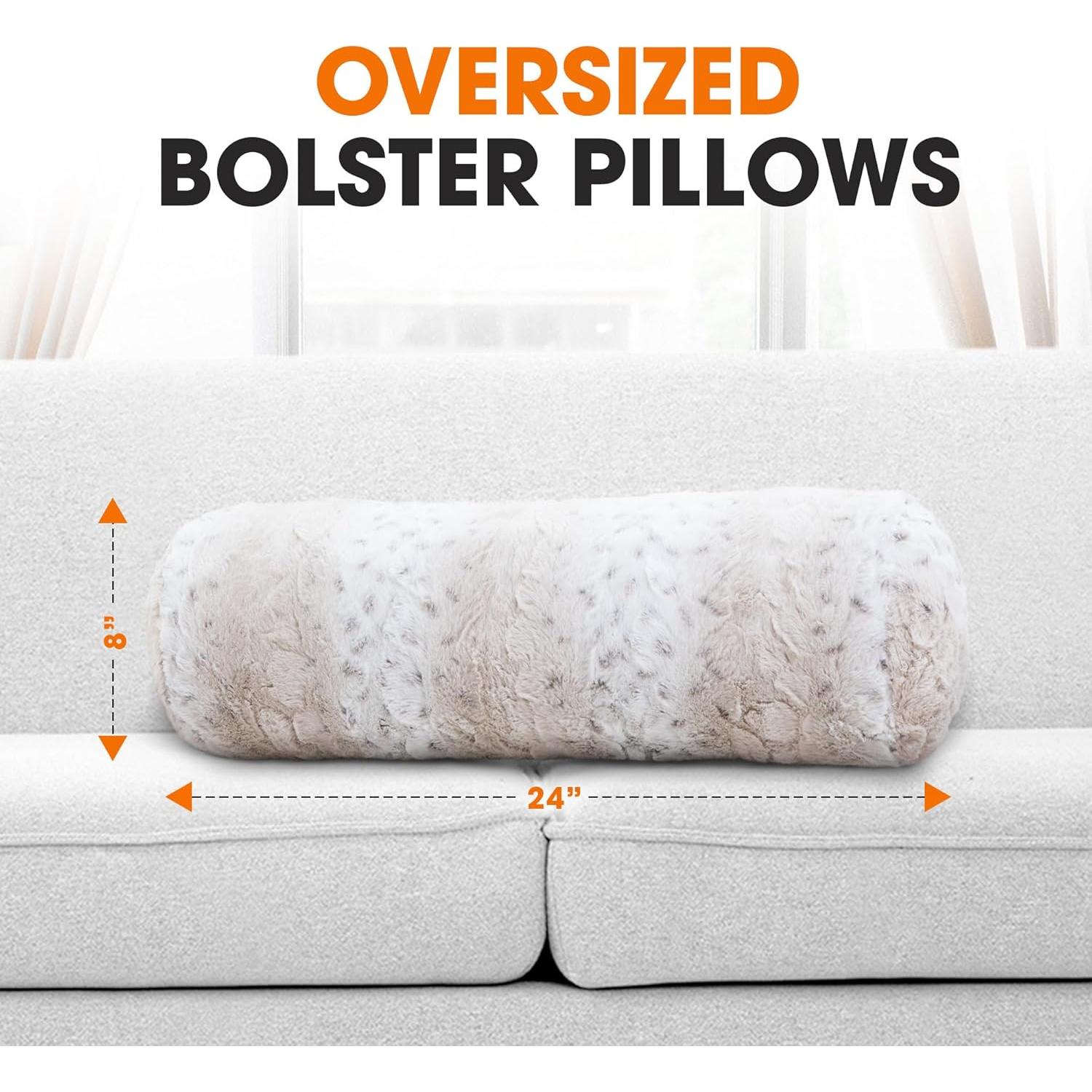 Cojines Cilíndricos Cheer Collection Piel Sintética 20x60 cm 2pk