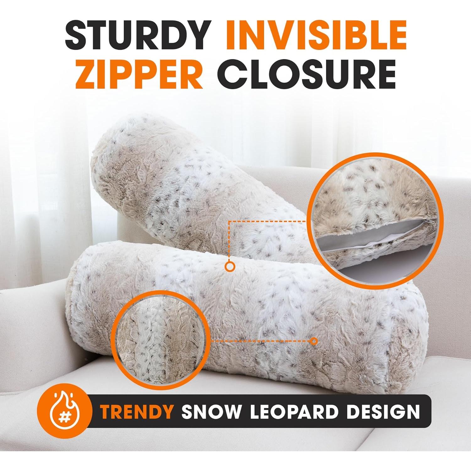 Cojines Cilíndricos Cheer Collection Piel Sintética 20x60 cm 2pk