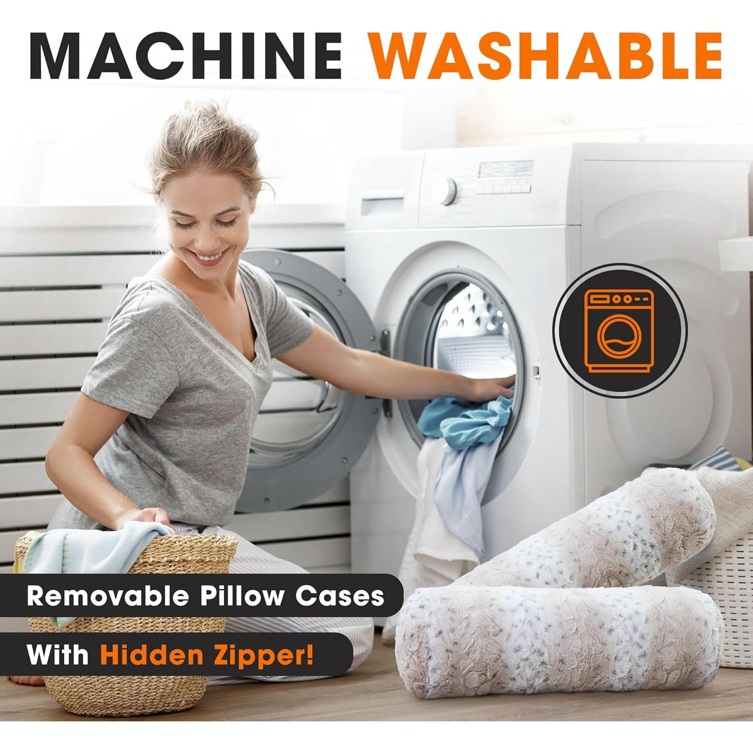 Cojines Cilíndricos Cheer Collection Piel Sintética 20x60 cm 2pk