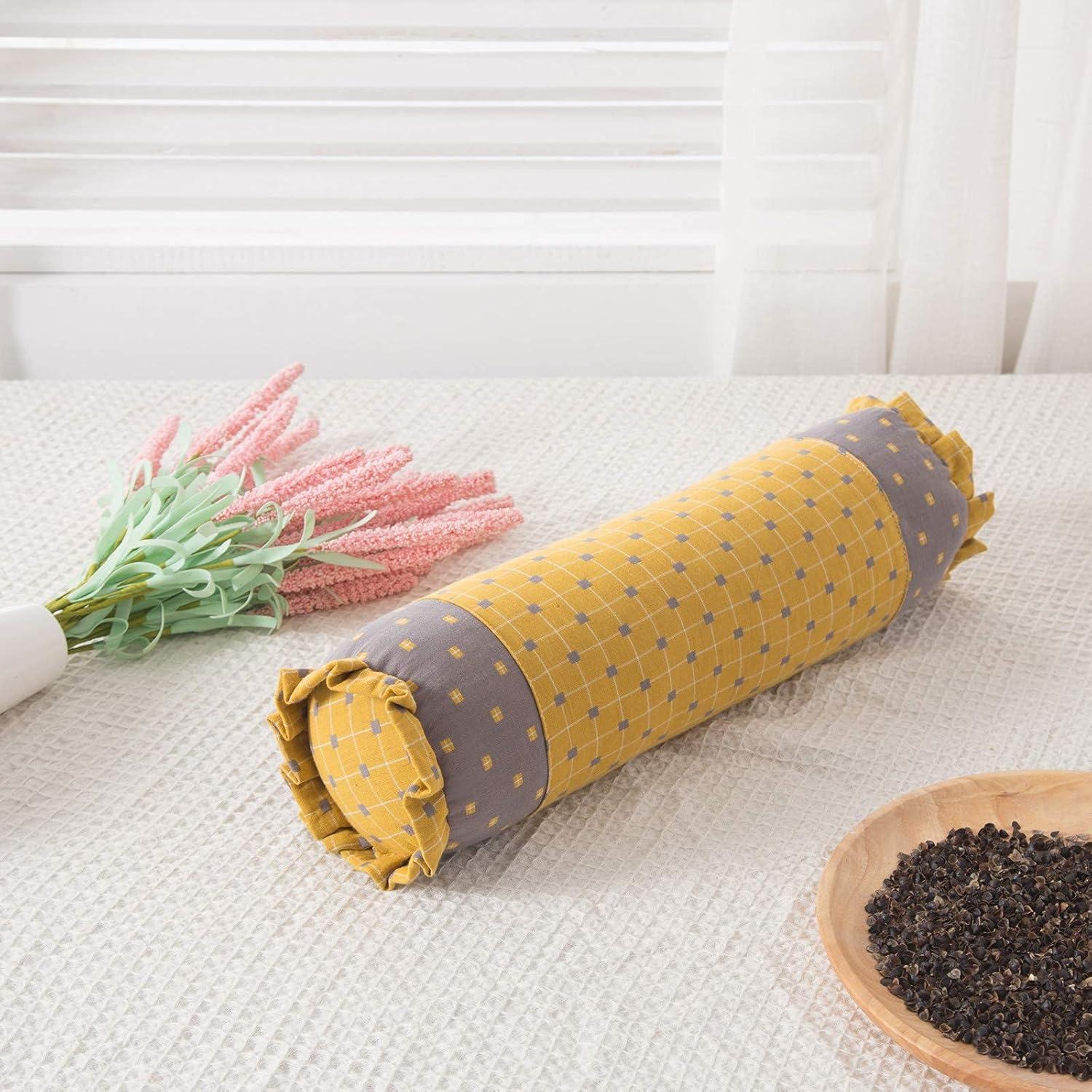 Cojín Cervical Edomi de Trigo Sarraceno 40x10 cm Amarillo