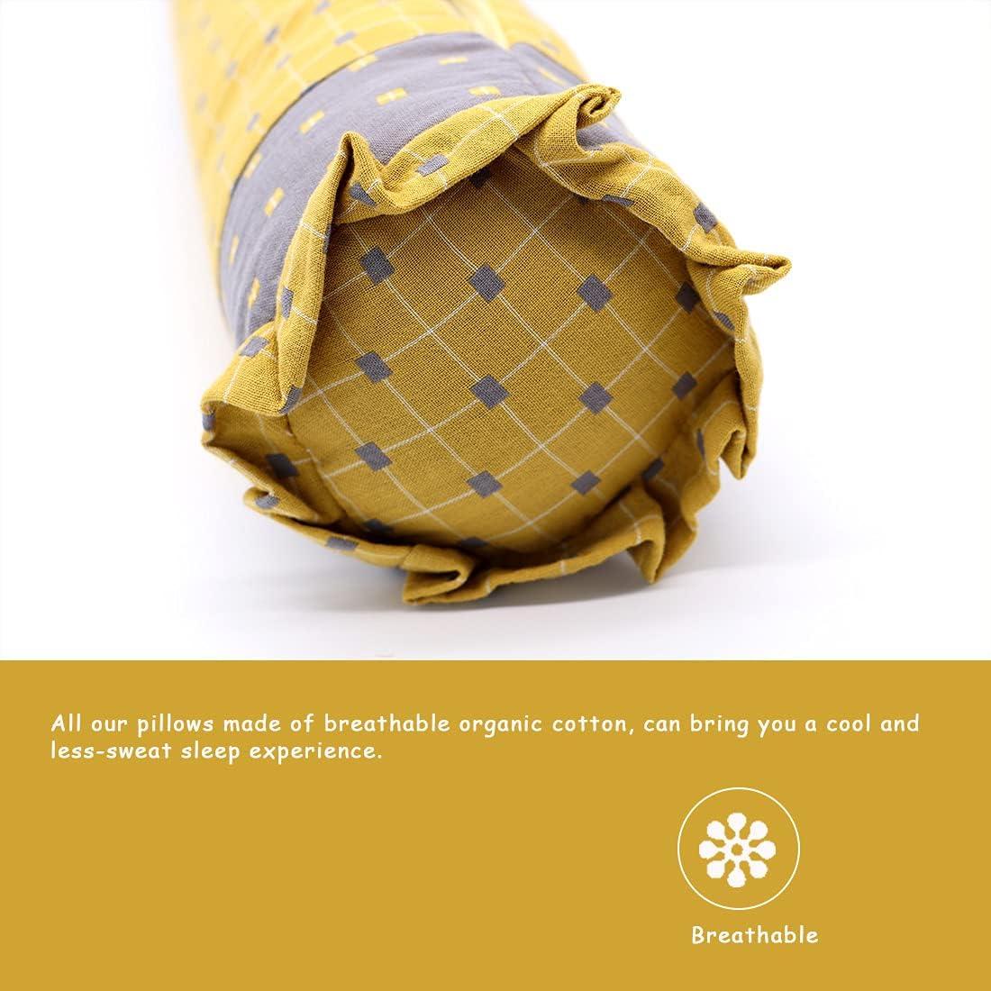 Cojín Cervical Edomi de Trigo Sarraceno 40x10 cm Amarillo