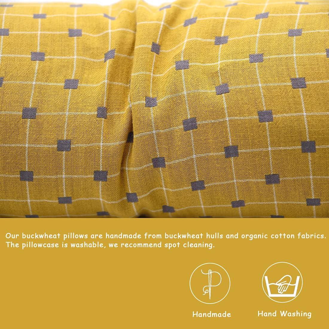 Cojín Cervical Edomi de Trigo Sarraceno 40x10 cm Amarillo