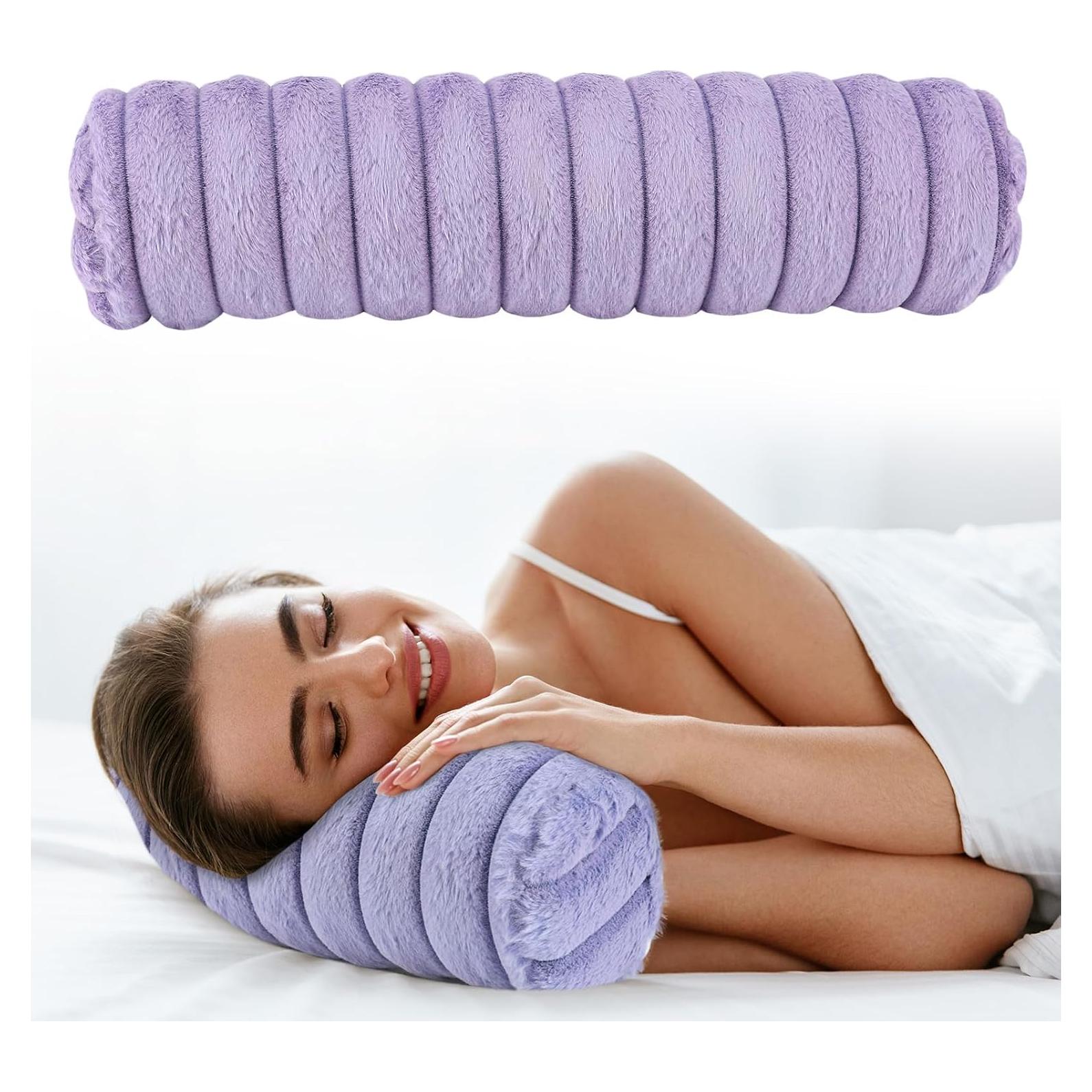 Almohada Cervical Cilíndrica Beatvive Espuma Púrpura 47x12 cm