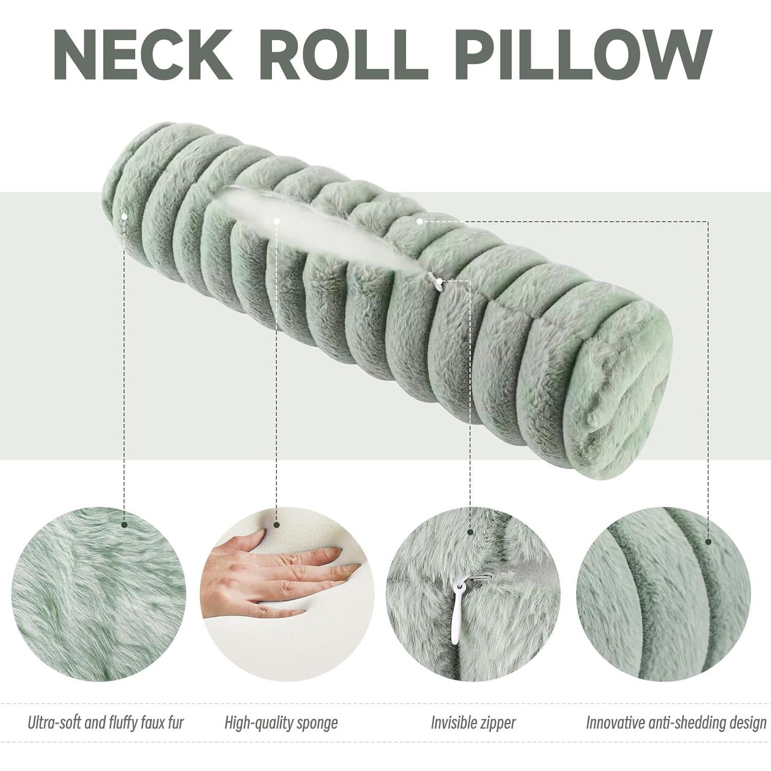 Almohada Cervical Cilíndrica Beatvive Espuma Púrpura 47x12 cm