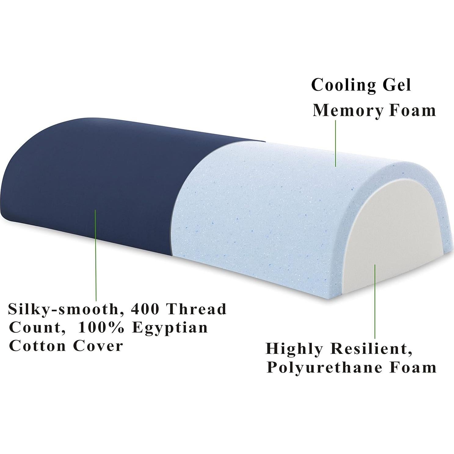 Almohada de Soporte InteVision 52x20x11 cm Espuma Viscoelástica