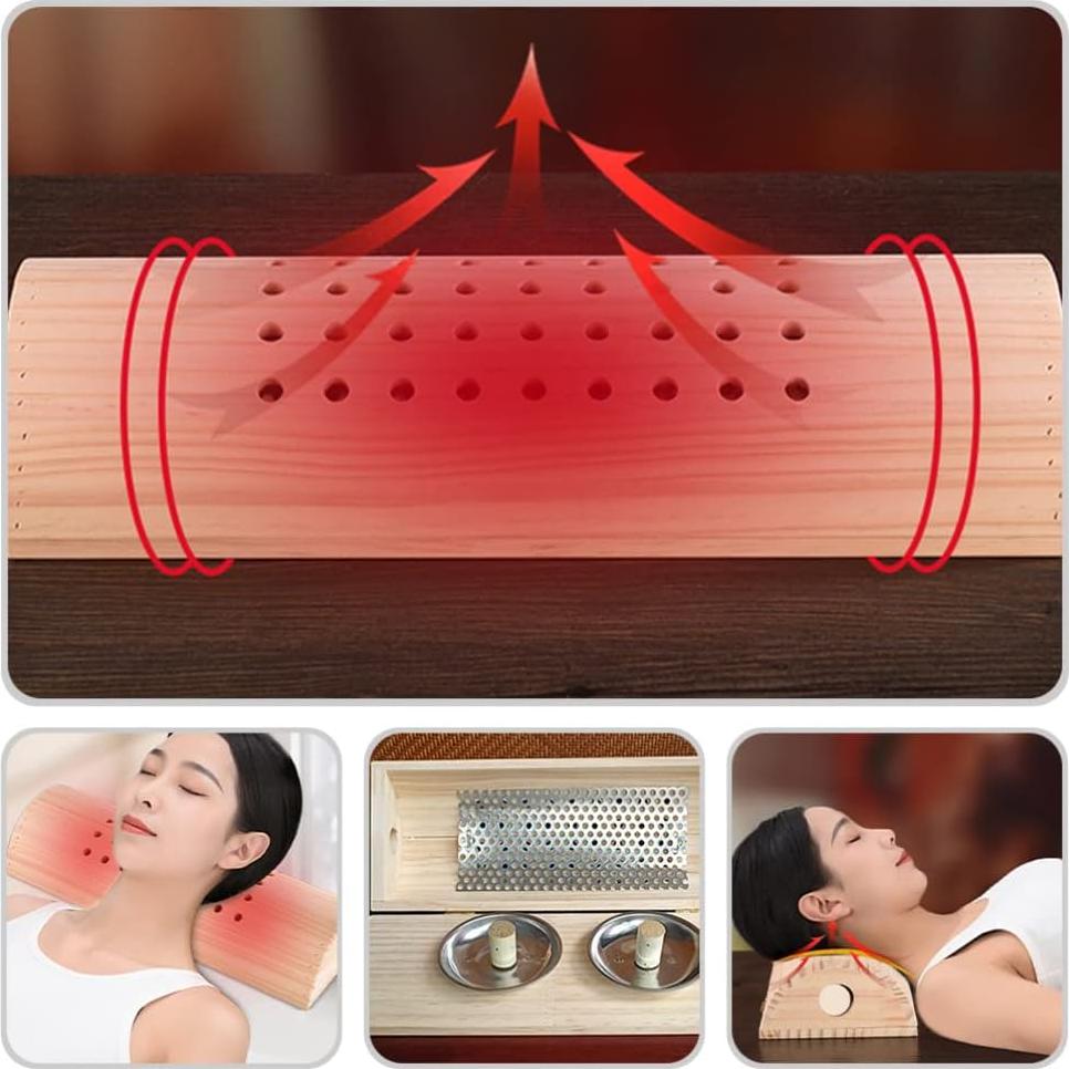 Almohada Terapéutica Healvian Madera y Acero 33x11 cm