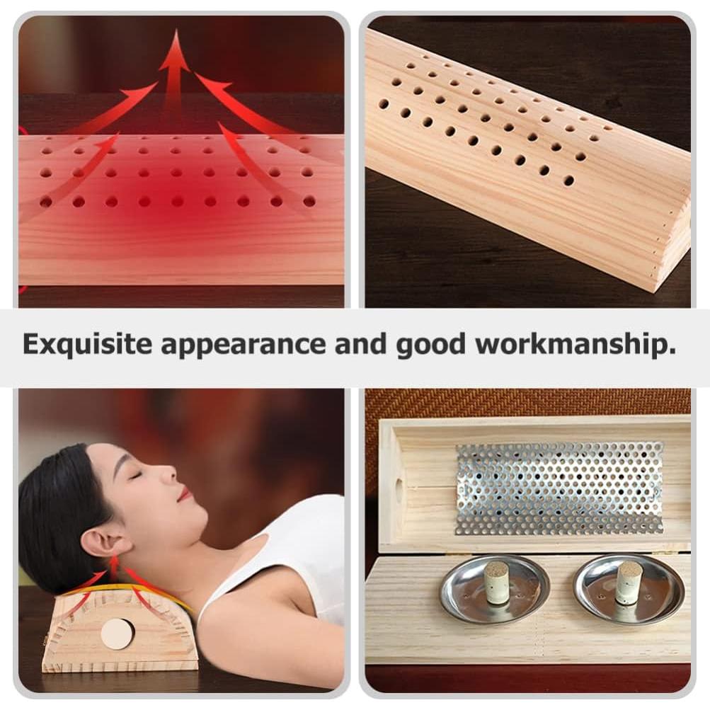 Almohada Terapéutica Healvian Madera y Acero 33x11 cm