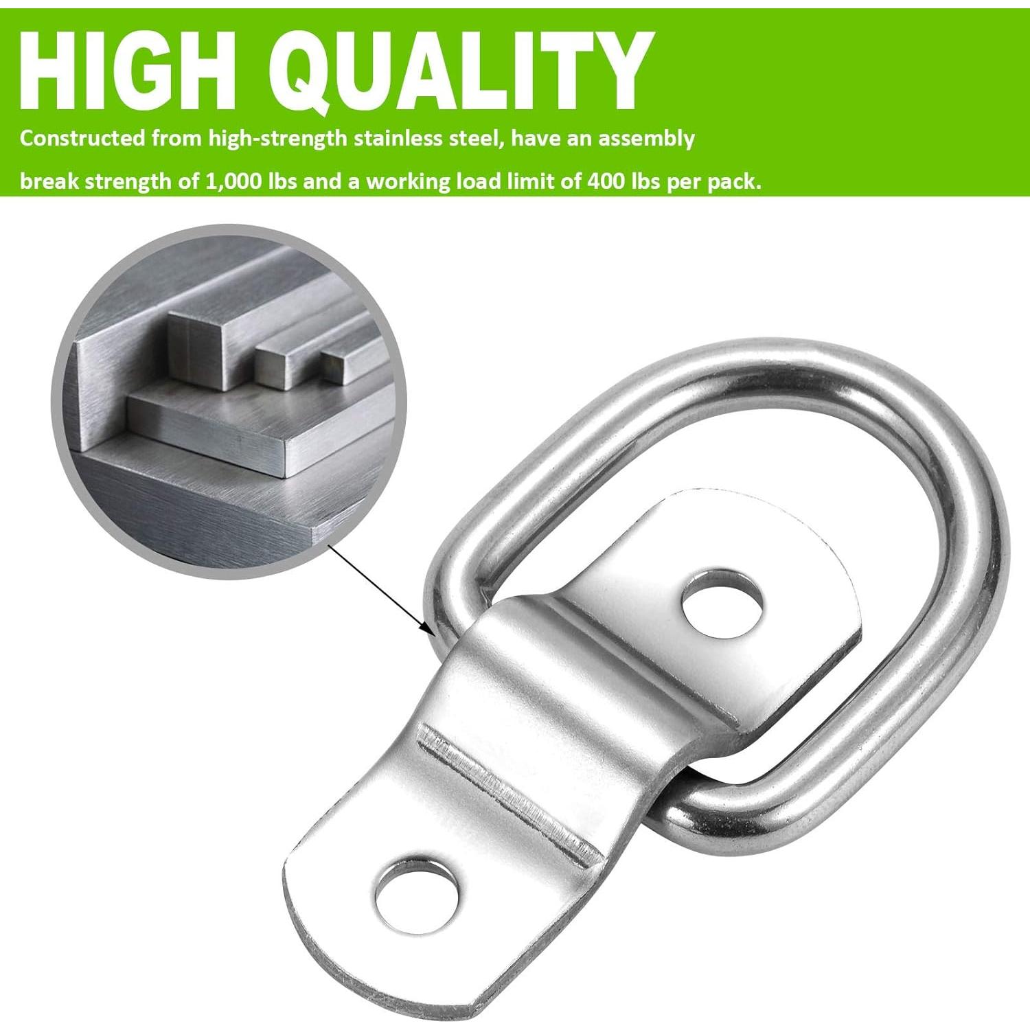 Anclajes de Amarre D-Ring CZC AUTO 12 Unidades Acero Inoxidable