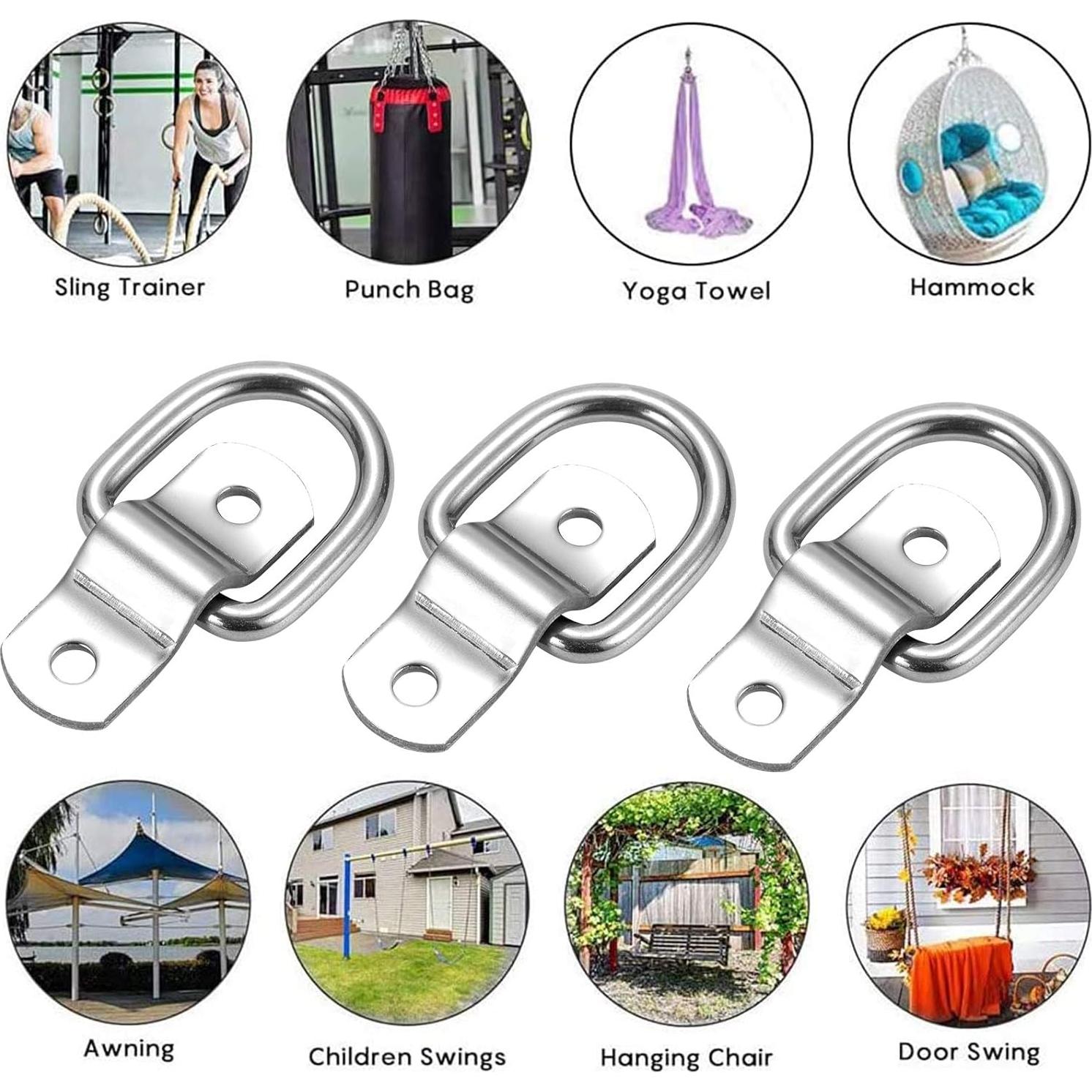 Anclajes de Amarre D-Ring CZC AUTO 12 Unidades Acero Inoxidable