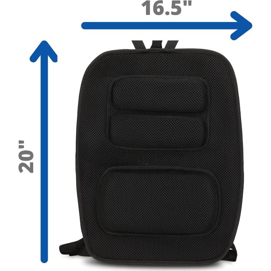 Cojín Lumbar Ortopédico FOMI Ajustable | Espuma Viscoelástica y Gel | Alivio Dolor Espalda y Ciática | 48x43 cm