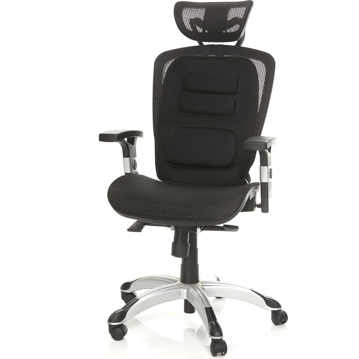 Cojín Lumbar Ortopédico FOMI Ajustable | Espuma Viscoelástica y Gel | Alivio Dolor Espalda y Ciática | 48x43 cm