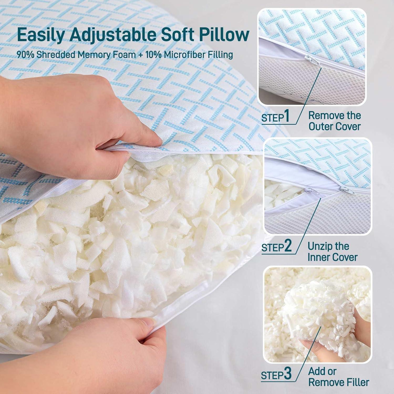 Juego de 2 almohadas viscoelásticas Aveallore tamaño Queen