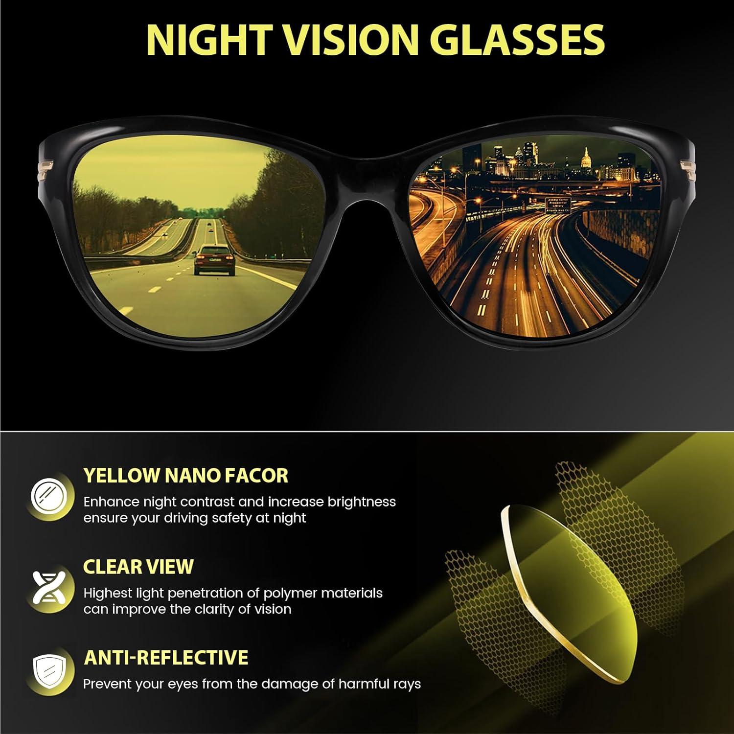 Gafas de Conducción Nocturna TJUTR Polarizadas Amarillas