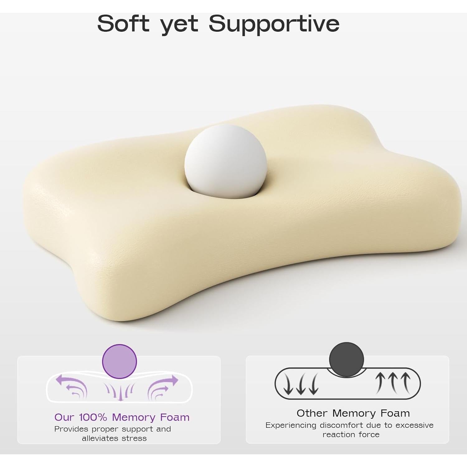 Almohada Ergonómica ZZ-WELL 1115 para Dormir de Lado Azul