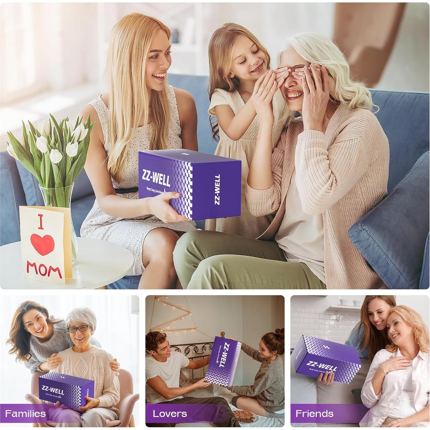 Almohada Ergonómica ZZ-WELL 1115 para Dormir de Lado Azul