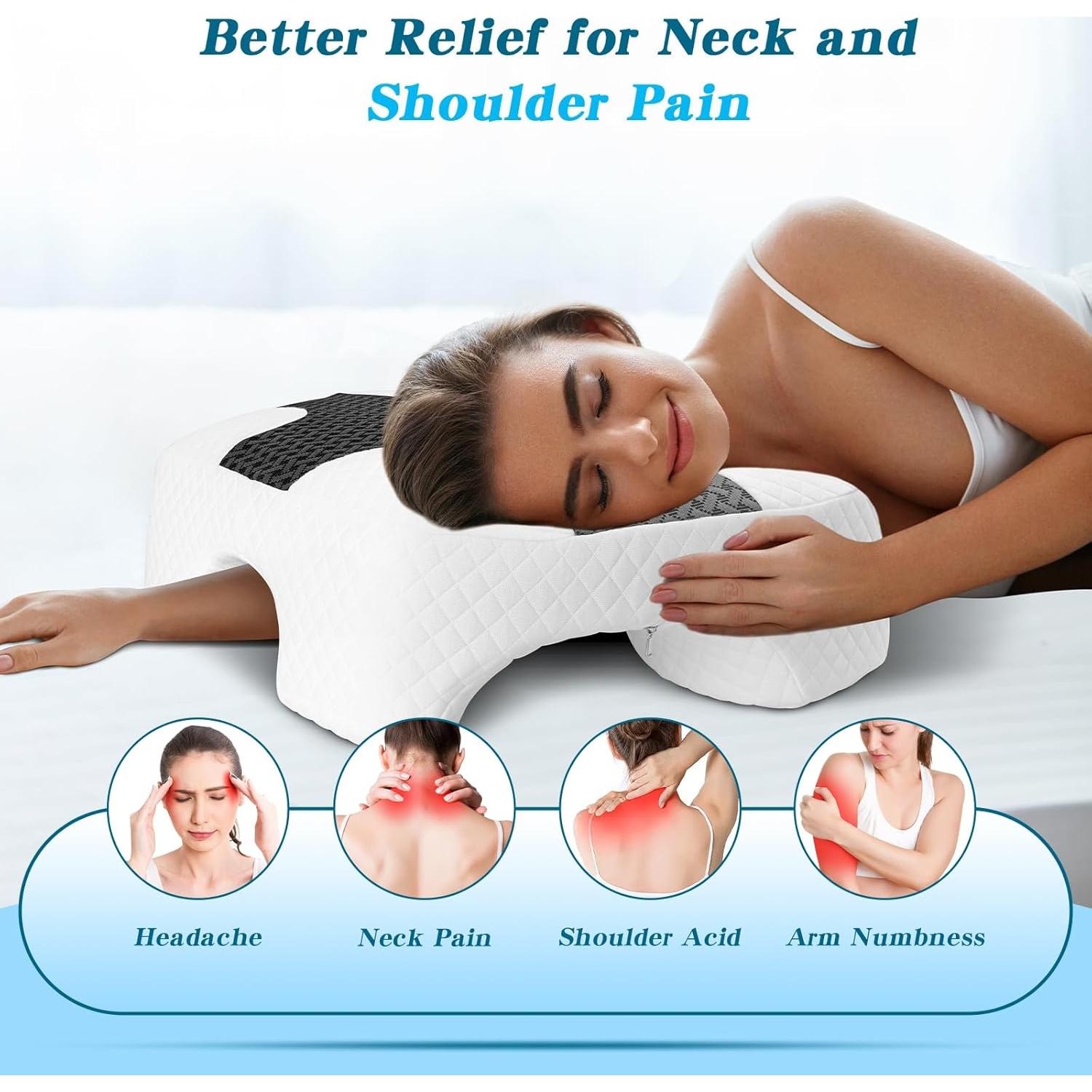 Almohada Ergonómica EliteGuard con Agujero para Brazo - Gris