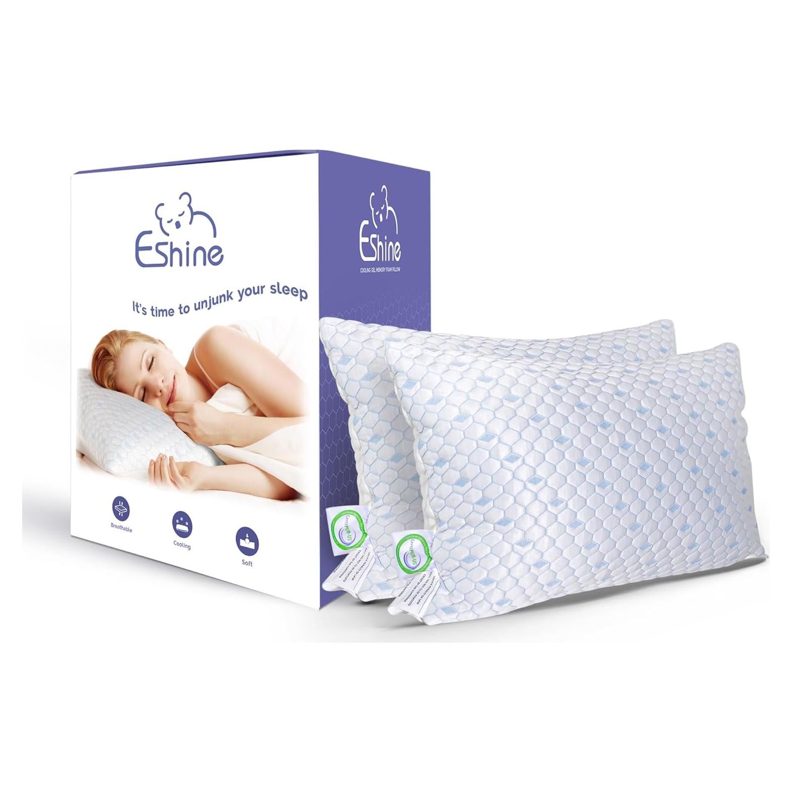 Conjunto 2 Almohadas Viscoelásticas ESHINE Queen Refrigerantes