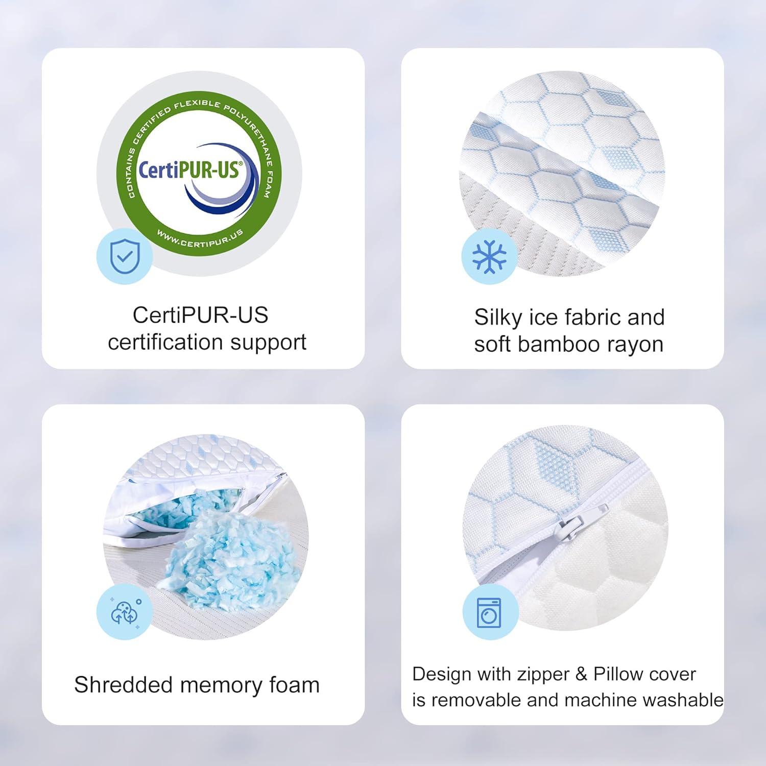 Conjunto 2 Almohadas Viscoelásticas ESHINE Queen Refrigerantes