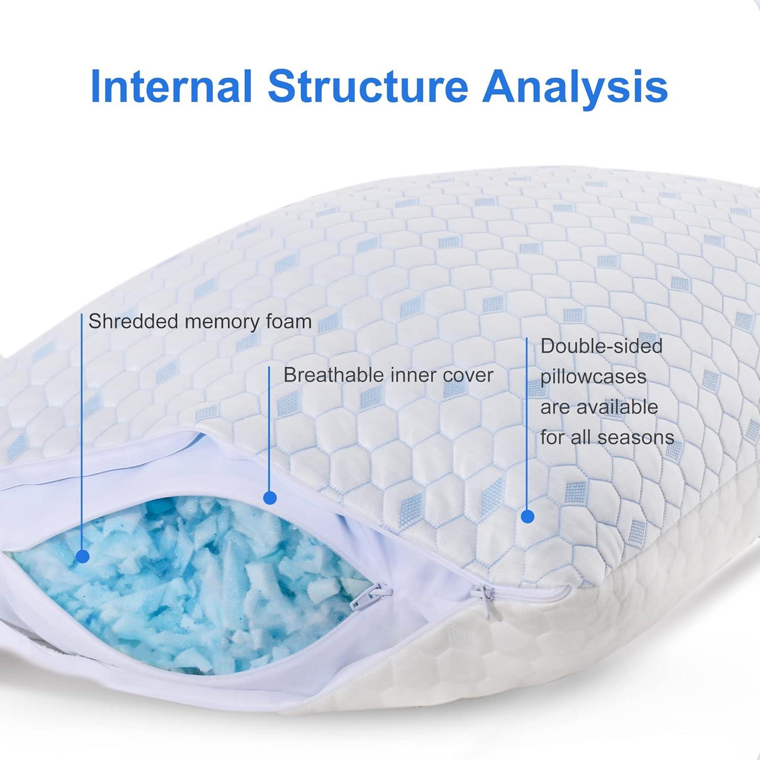 Conjunto 2 Almohadas Viscoelásticas ESHINE Queen Refrigerantes
