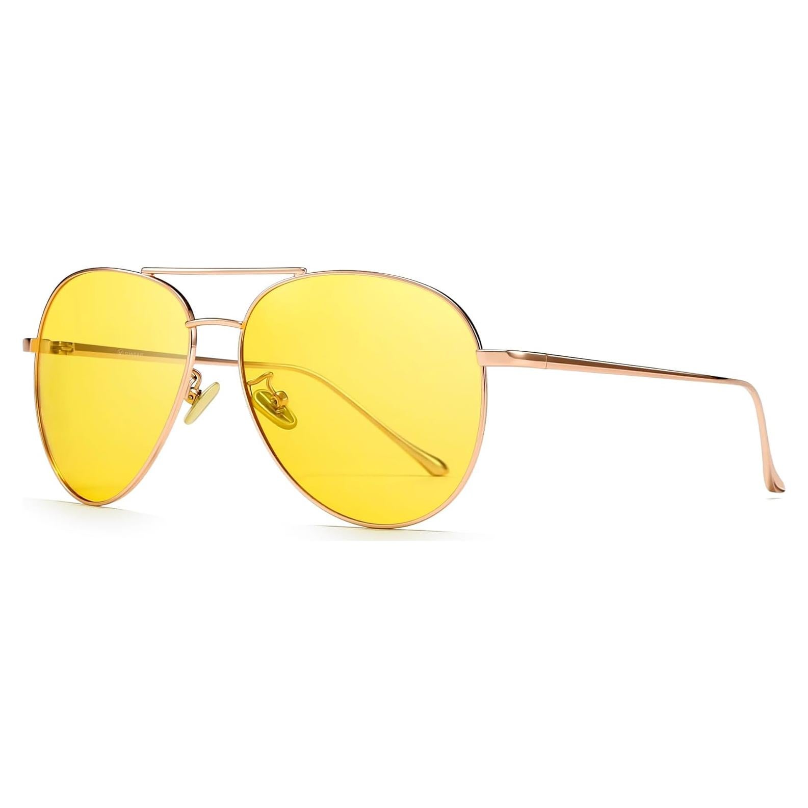 Gafas de sol aviador SUNGAIT - Lentes polarizados amarillos