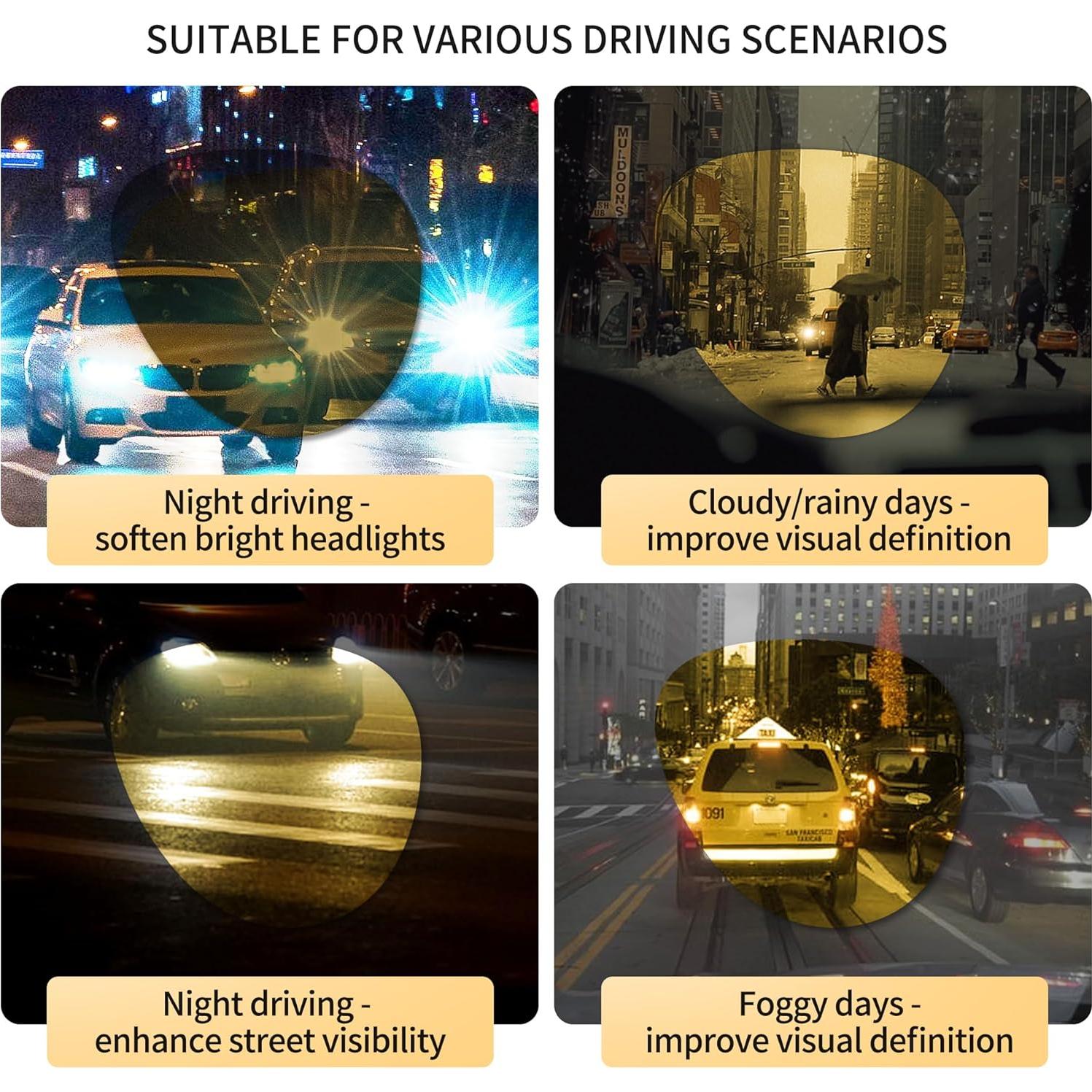 Gafas de sol aviador SUNGAIT - Lentes polarizados amarillos