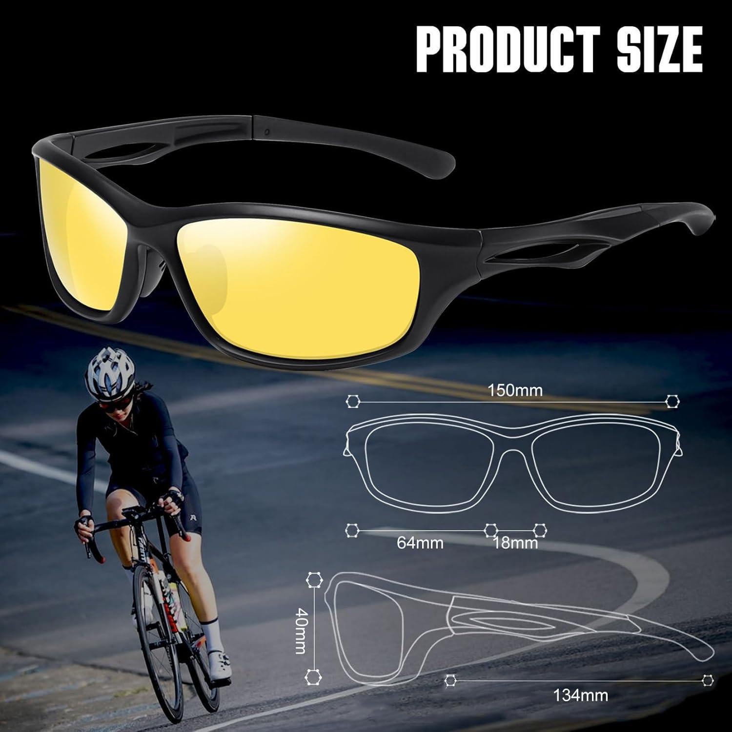 Gafas de sol deportivas Joopin UV400 visión nocturna unisex