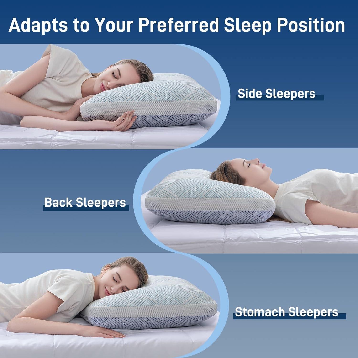 Juego de 2 almohadas viscoelásticas Lyralith hipoalergénicas