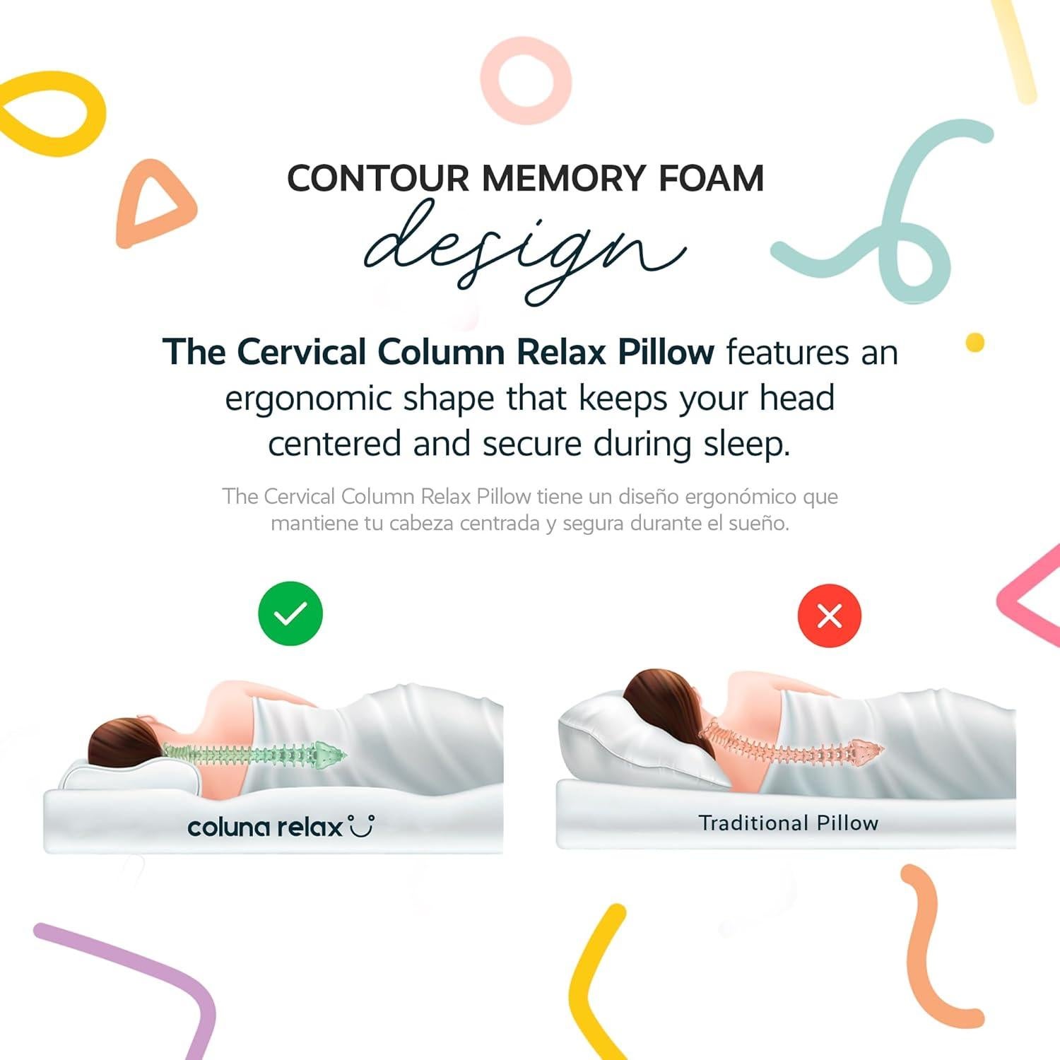 Almohada Cervical Ergonómica Coluna Relax - Espuma Viscoelástica