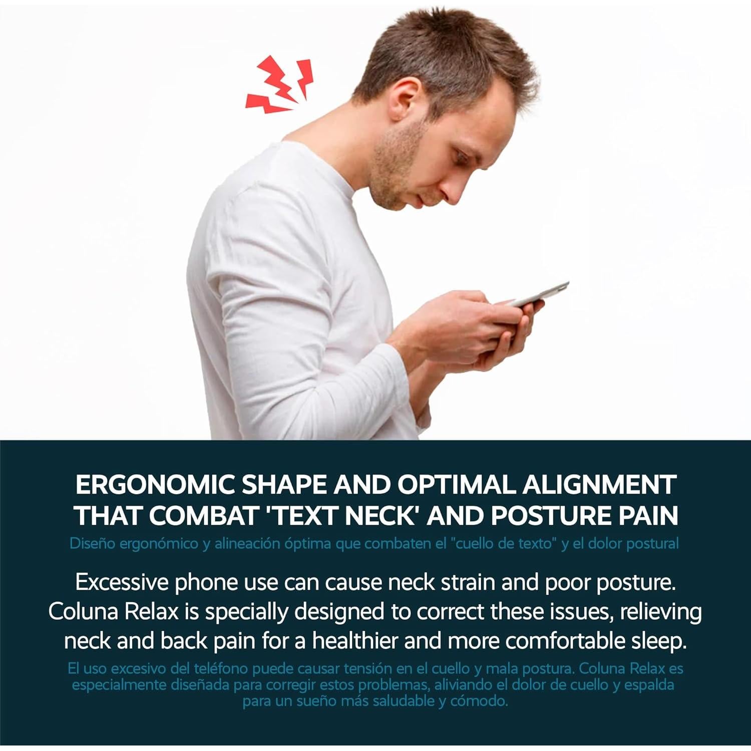 Almohada Cervical Ergonómica Coluna Relax - Espuma Viscoelástica