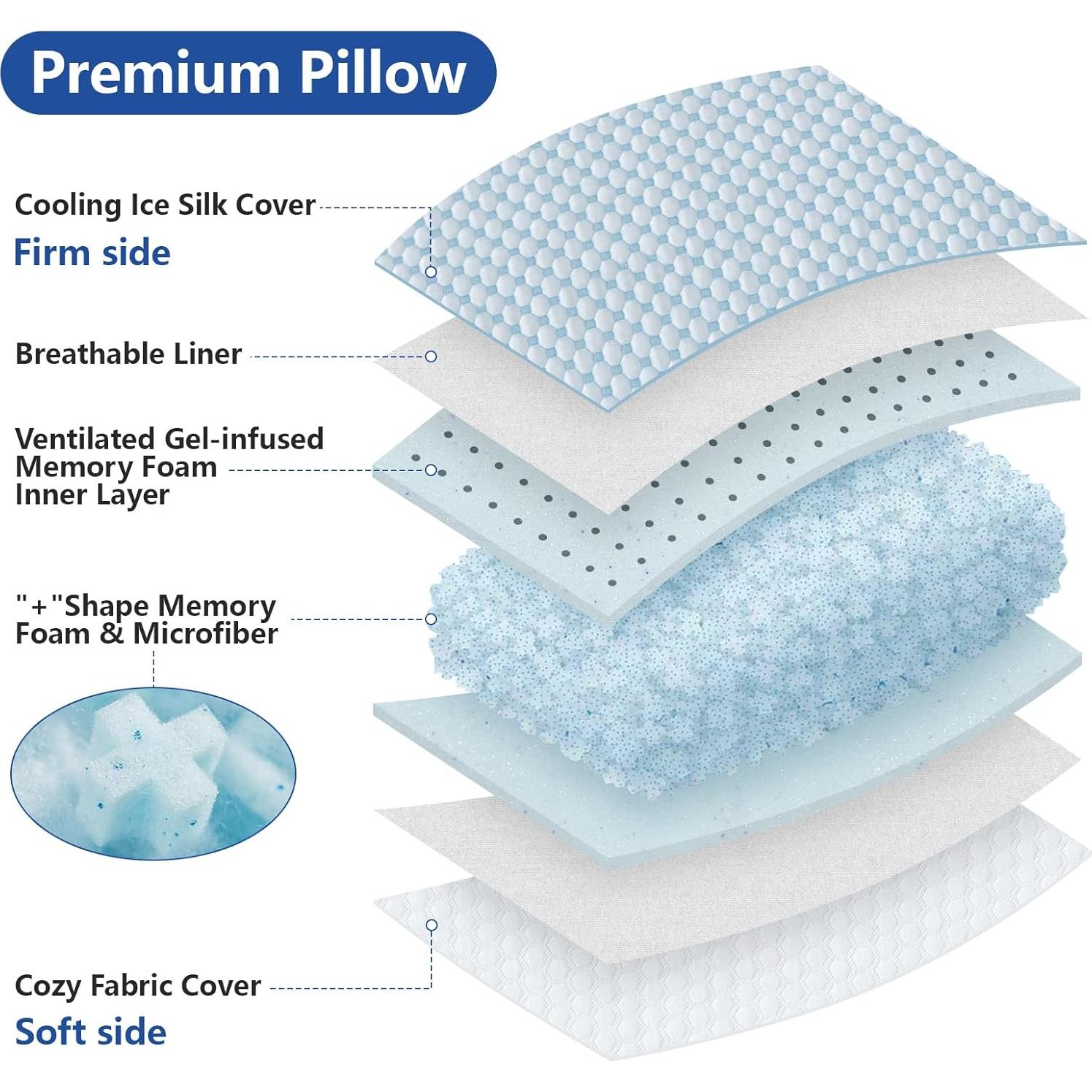 Almohada Ajustable WEUP Reina con Espuma de Memoria y Gel