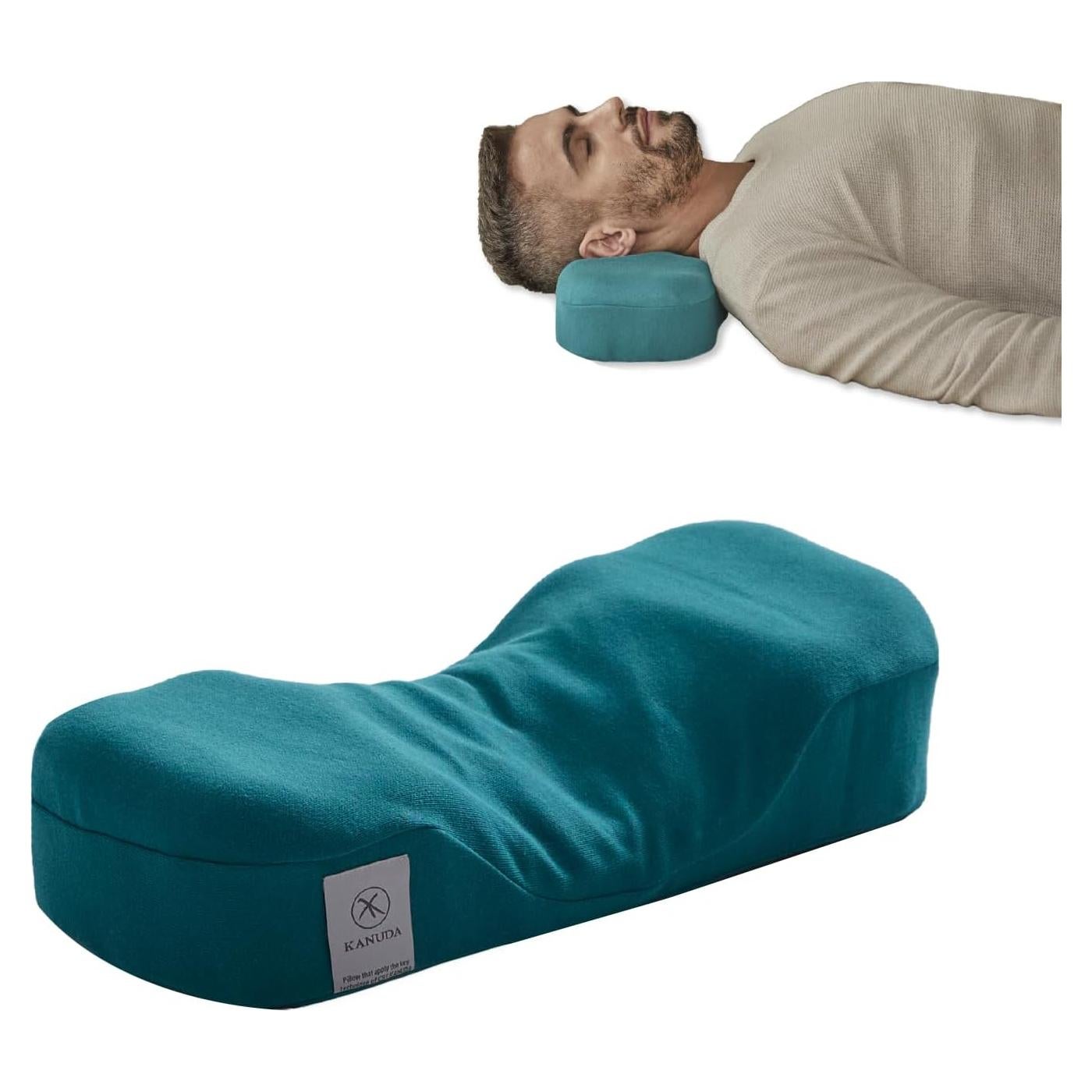 Mini Almohada Portátil Kanuda Espuma de Memoria Azul