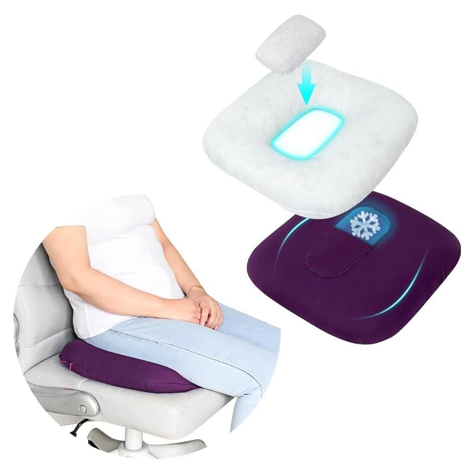 Almohada Donut Postparto POWYS con Paquetes de Hielo 42.9x38.9cm