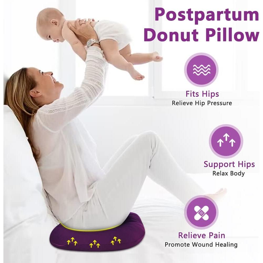 Almohada Donut Postparto POWYS con Paquetes de Hielo 42.9x38.9cm