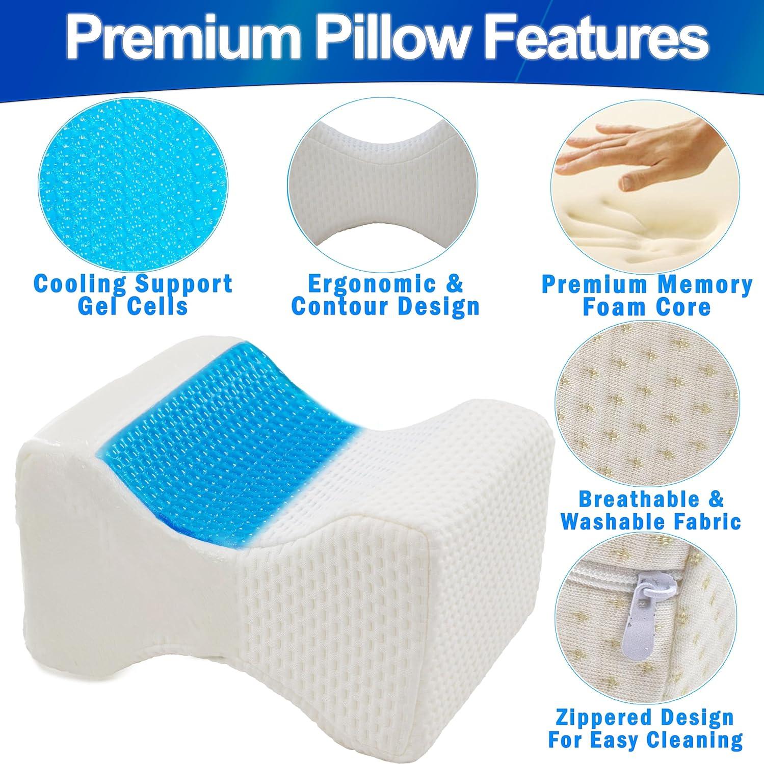 Almohada de Rodilla Ergonómica 5 Oferta Super Estrella - Gel Enfriador y Espuma de Memoria