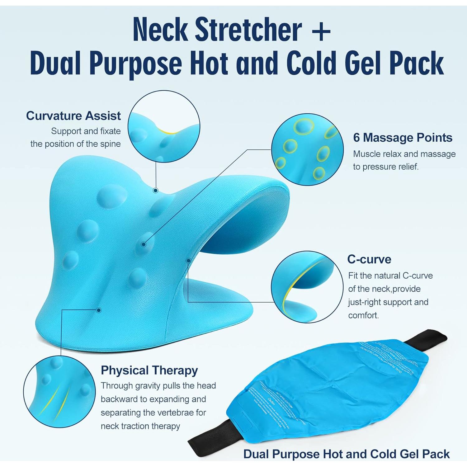 Estirador de Cuello ComfortLife con Paquete de Gel Caliente Frío