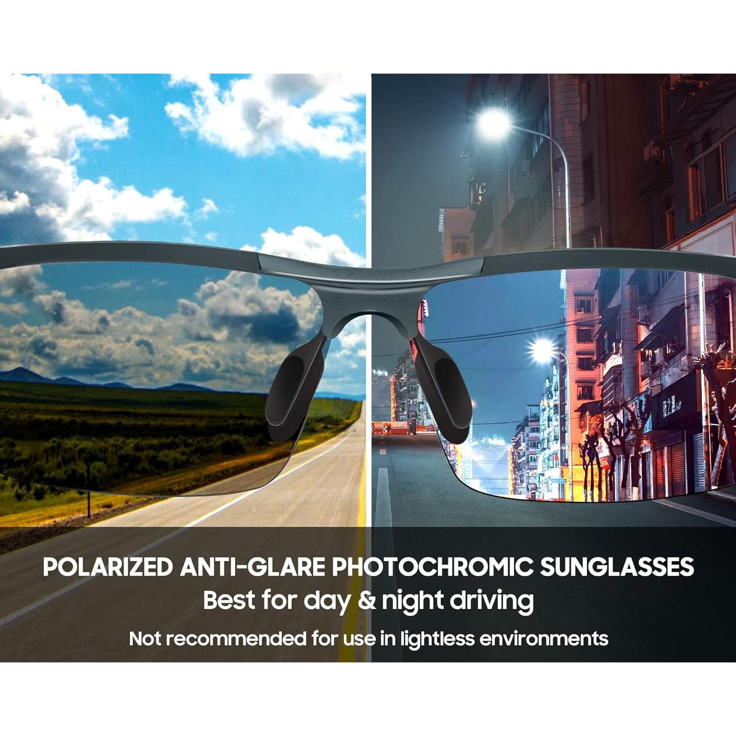 Gafas de sol fotoquímicas TJUTR polarizadas UV400 para hombres