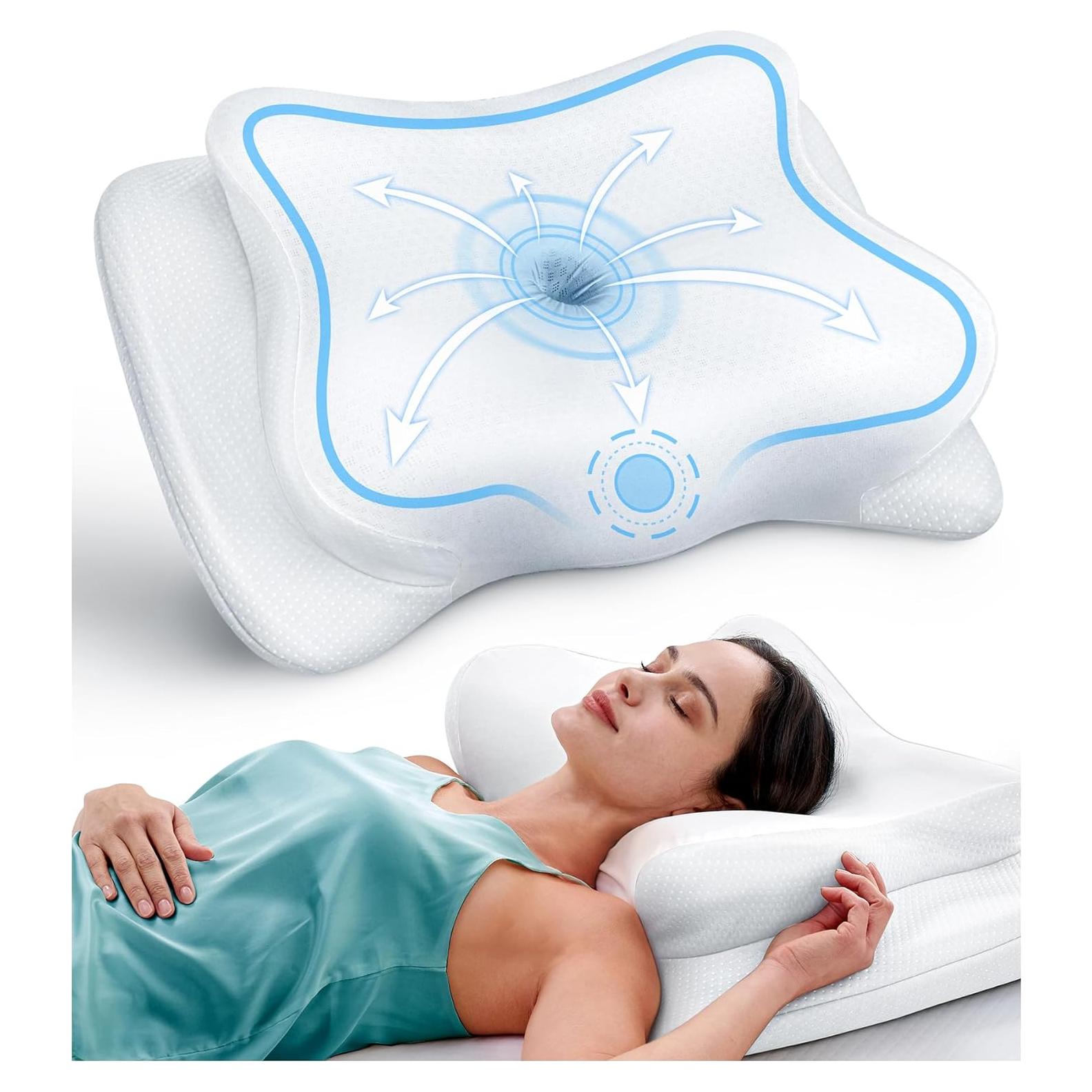 Almohada Cervical EKIFT Blanca Espuma Viscoelástica 1.66 kg