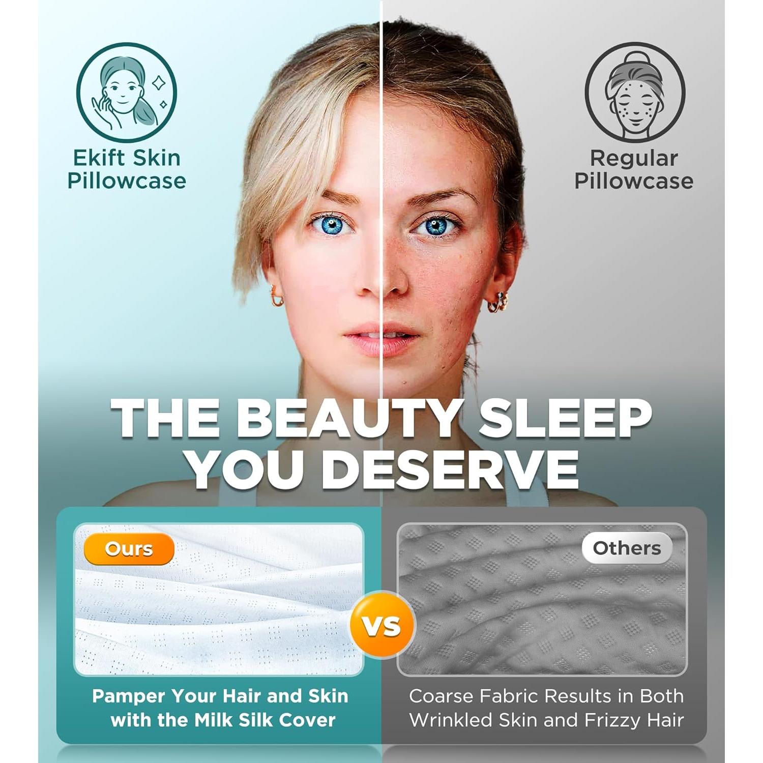 Almohada Cervical EKIFT Blanca Espuma Viscoelástica 1.66 kg