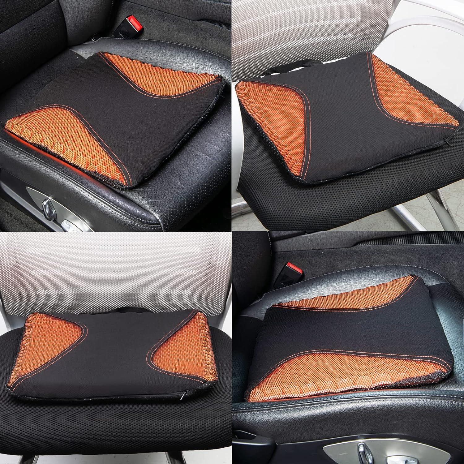 Cojín de Gel para Asiento CAR-GRAND Naranja, Alivio Espalda