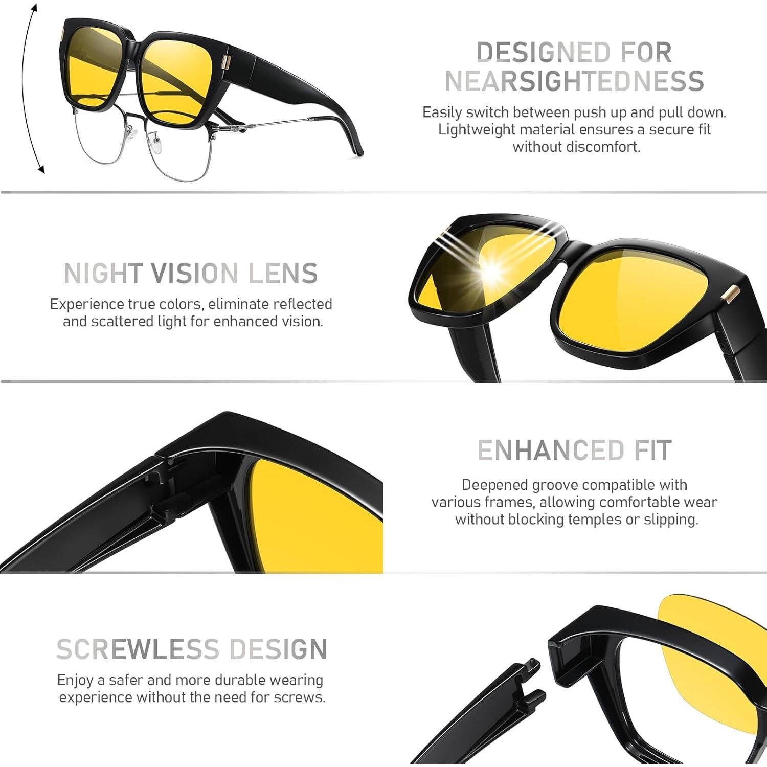 Gafas de Conducción Nocturna HAOLOTA Polarizadas Amarillas