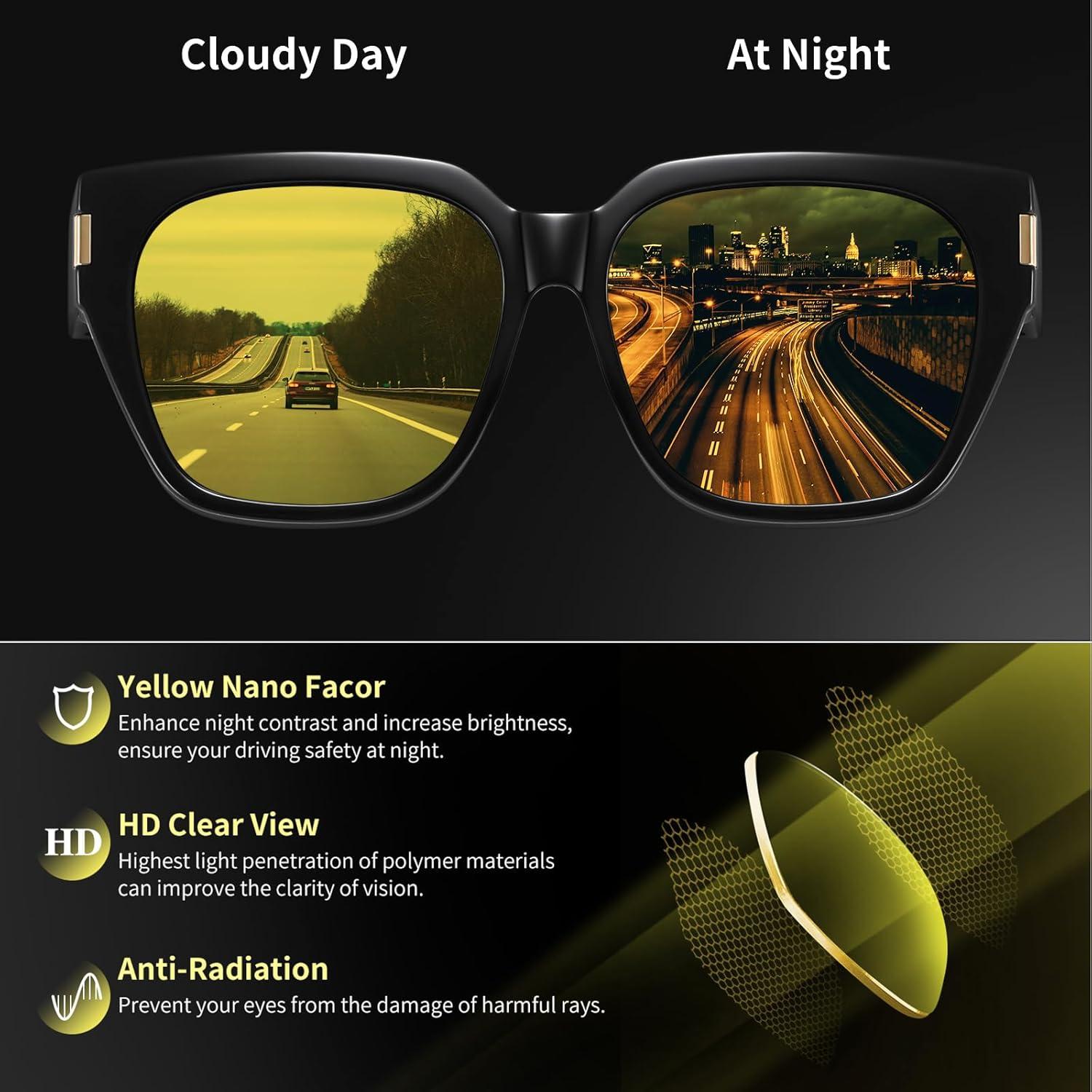 Gafas de Conducción Nocturna HAOLOTA Polarizadas Amarillas