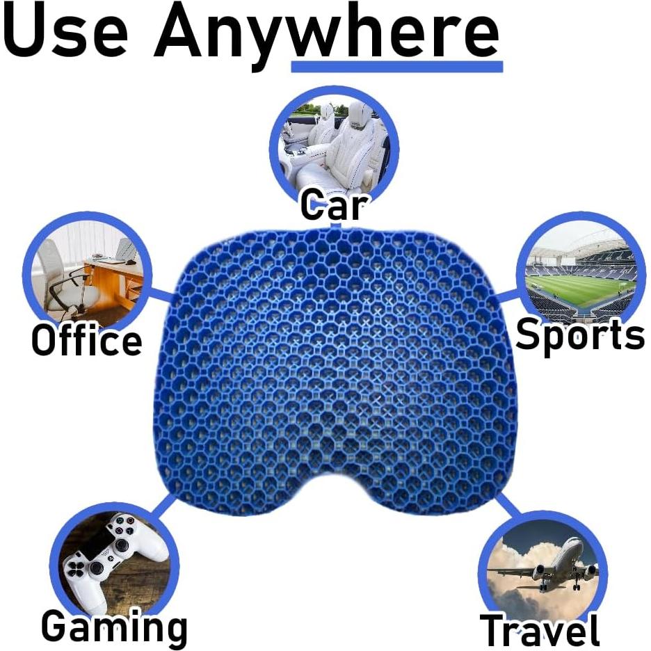 Cojín de Gel Azul ComforTec Doble Capa Antideslizante