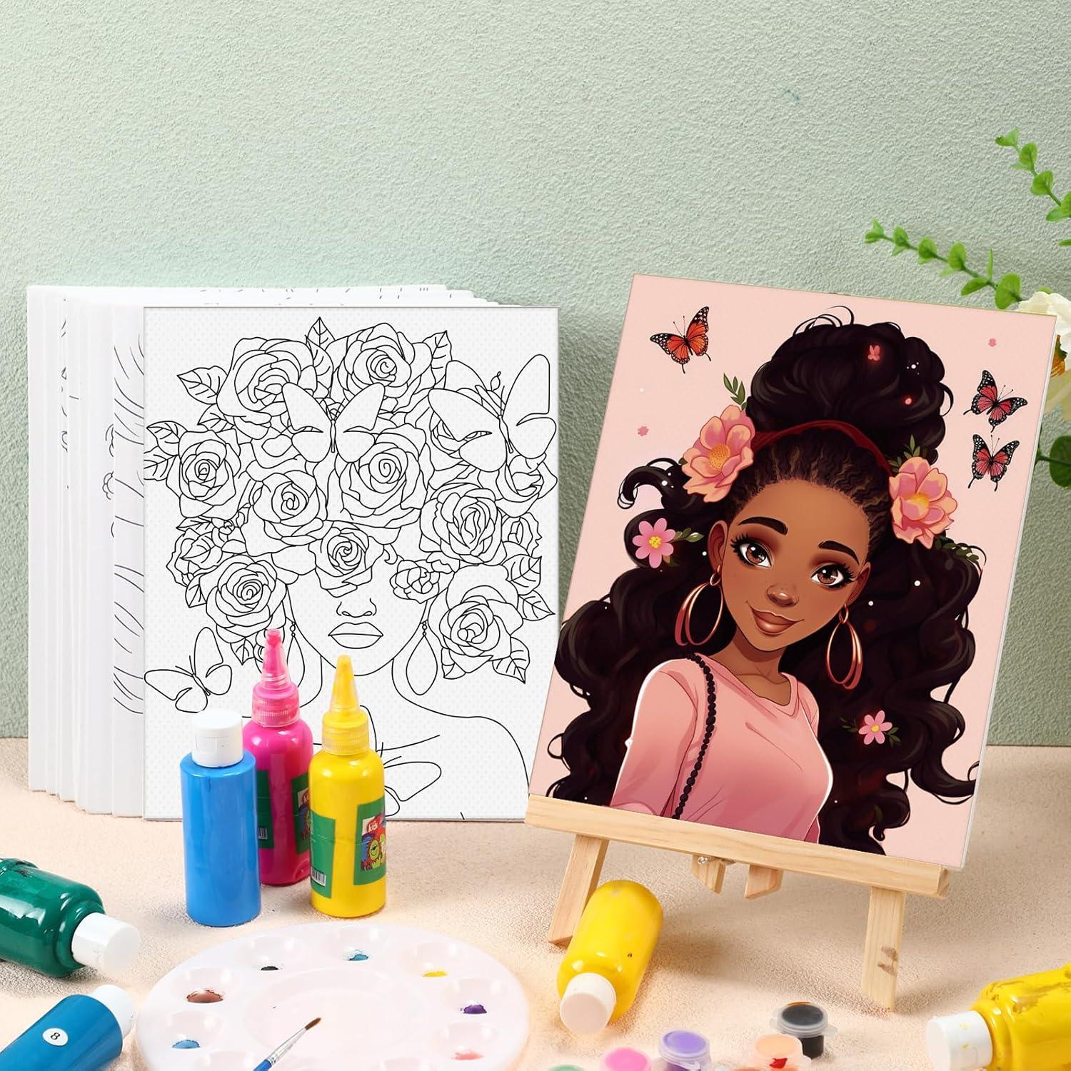 Ctosree Set de 12 Lienzos Pre Dibujados para Pintura