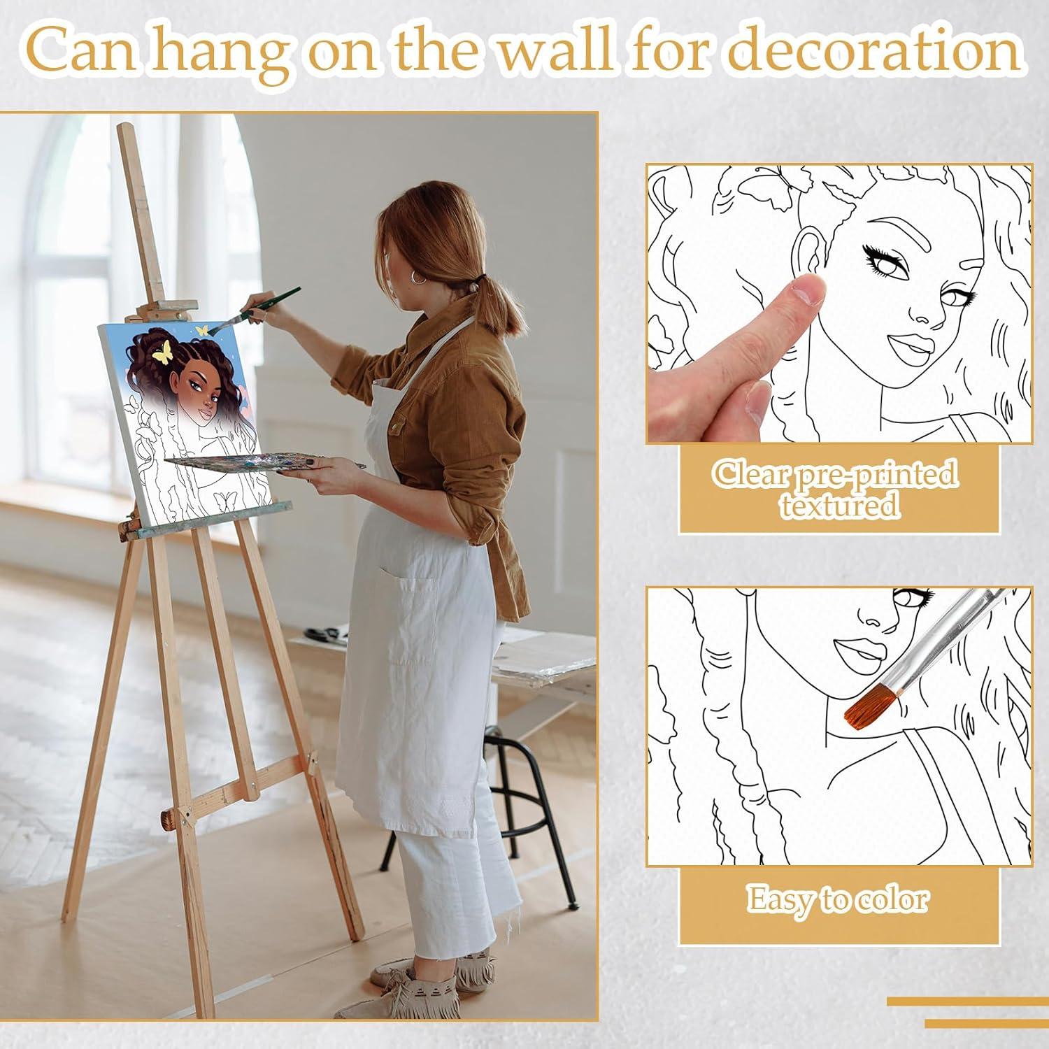 Ctosree Set de 12 Lienzos Pre Dibujados para Pintura