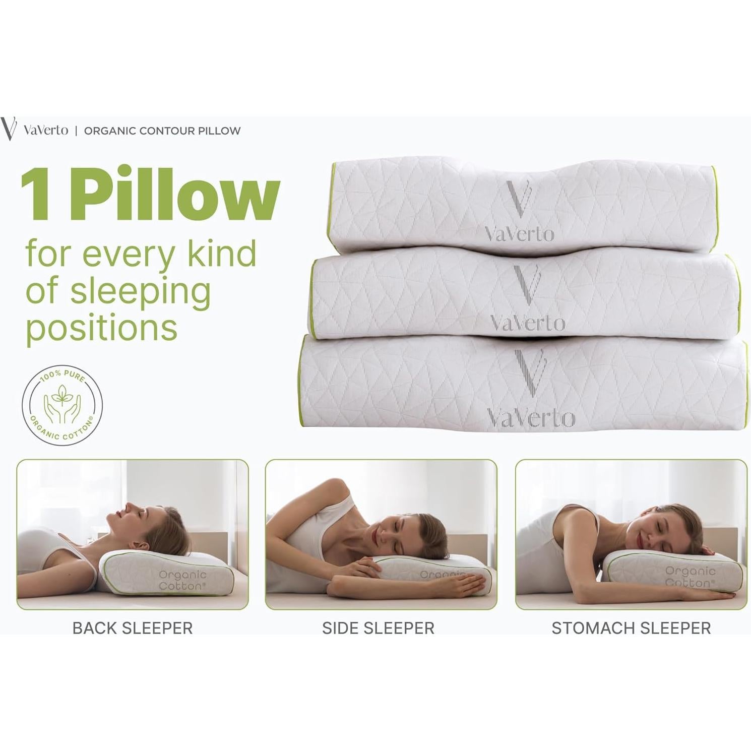 Almohada Cervical Ortopédica Vaverto Queen Espuma Memoria