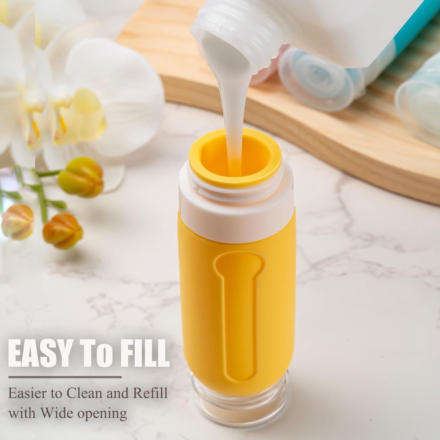 16 Piezas Botellas de Viaje Silicona Aprobadas TSA 90ml