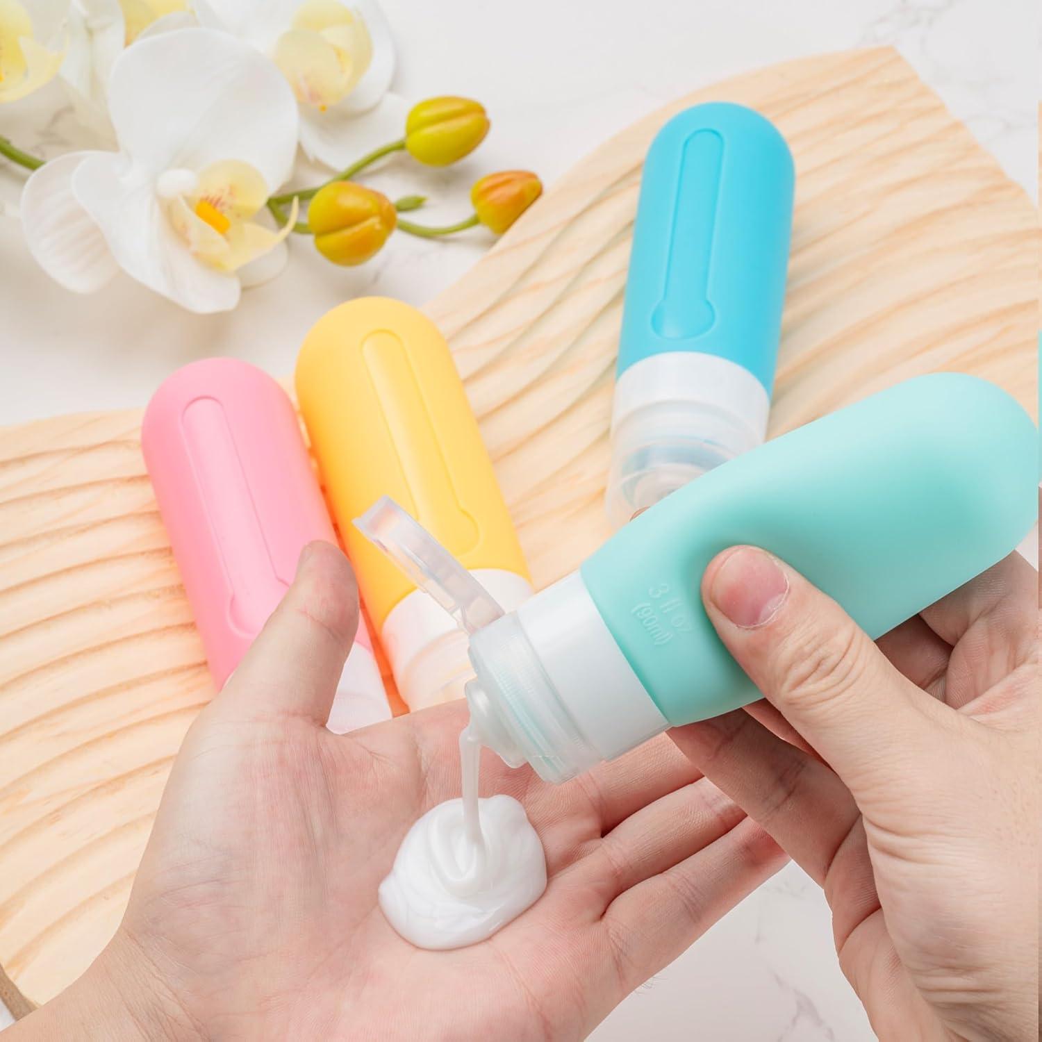 16 Piezas Botellas de Viaje Silicona Aprobadas TSA 90ml